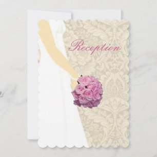 Elegant Wedding Gown Reception Card