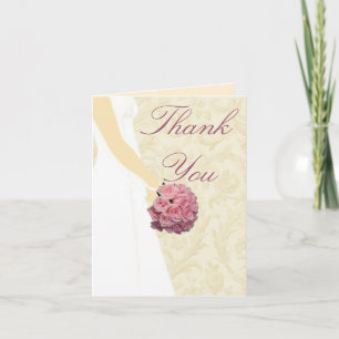 Elegant Wedding Gown Thank You Card