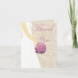 Elegant Wedding Gown Thank You Card