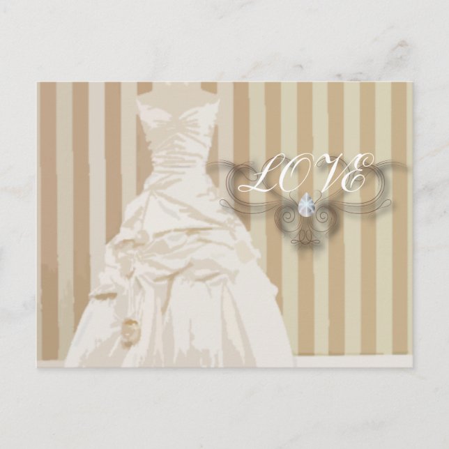 Elegant Wedding Gown Wedding Favour Postcard (Front)