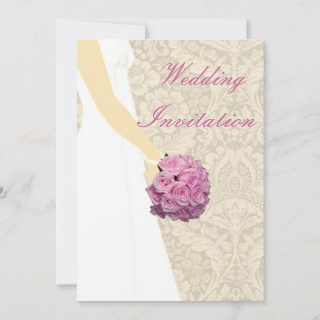 Elegant Wedding Gown Wedding Invitation (Front)