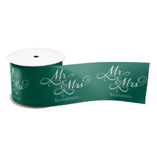 Elegant Wedding Green Satin Ribbon