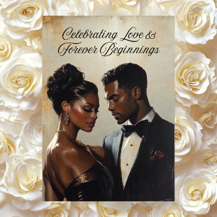 Elegant Wedding Greeting Card African American C