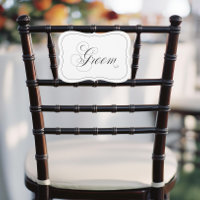 Elegant Wedding Groom Sign Die Cut Black Border
