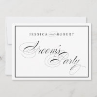 Elegant Wedding Groom's Party Sign Black Border