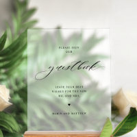 Elegant Wedding Guest book Frosted Style