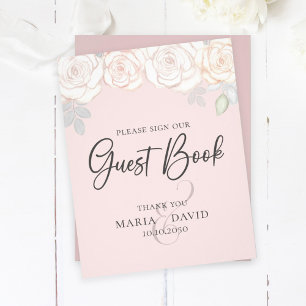 Elegant Wedding Guest Book Sign Blush Pink Flyer