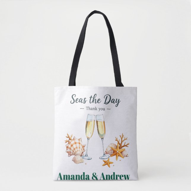 Elegant Wedding Guest Favor Bridal Shower keepsake Tote Bag (Front)