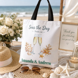 Elegant Wedding Guest Favor Bridal Shower keepsake Tote Bag