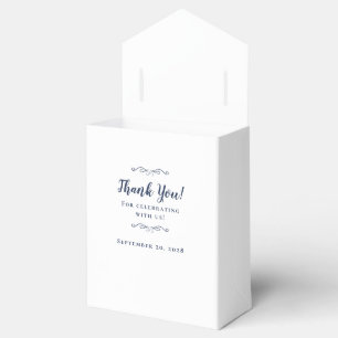 Elegant Wedding Guest Thank You Couple Navy Blue Favour Box