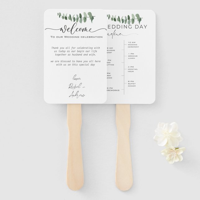 Elegant Wedding  Hand Fan (Front and Back)