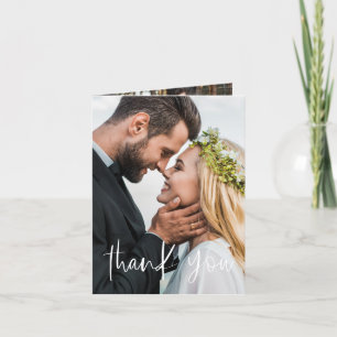 Elegant Wedding Handwritten Thank You Photo Card