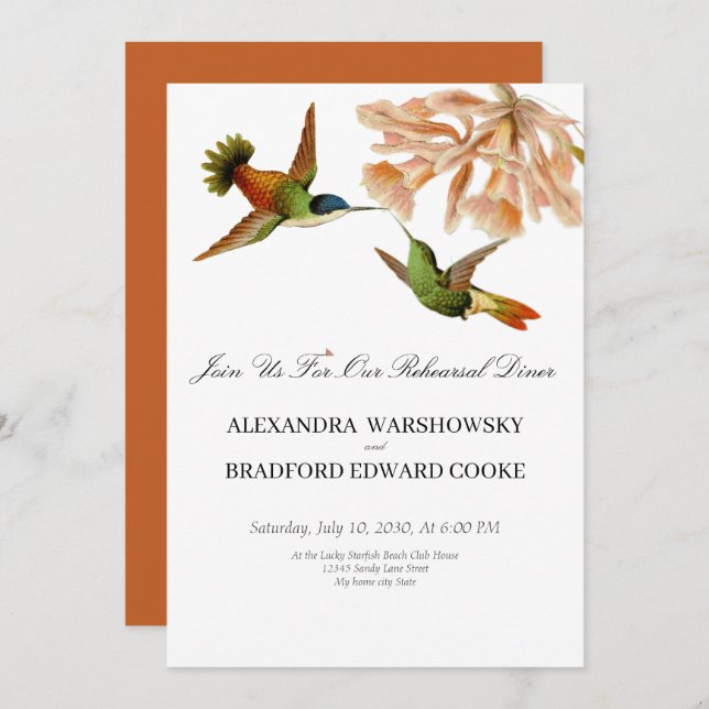 Elegant Wedding Hummingbird Terracotta (Front/Back)
