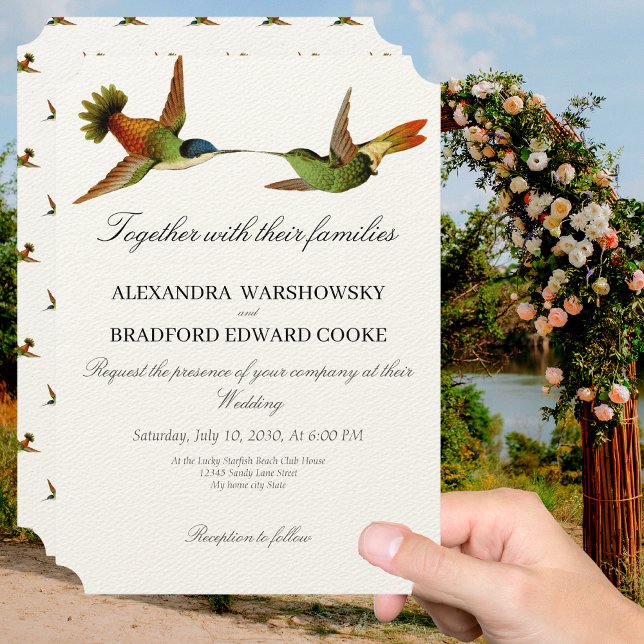 Elegant Wedding Hummingbird  wedding invitation (Creator Uploaded)