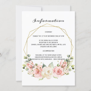 Elegant Wedding Information Card. Invitation