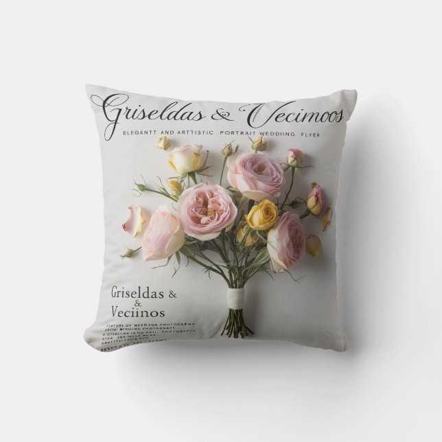 Elegant Wedding-Inspired Romantic Cushion Design (Front)