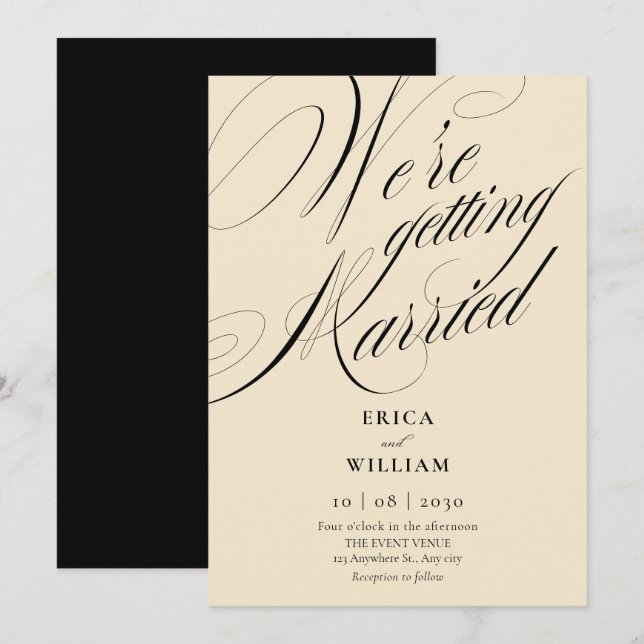 Elegant wedding  invitation (Front/Back)