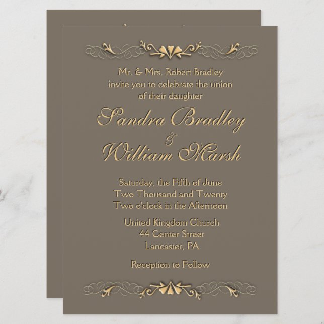Elegant Wedding Invitation (Front/Back)