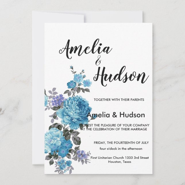 Elegant wedding invitation (Front)