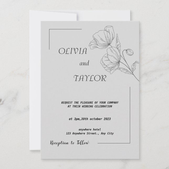 Elegant wedding invitation (Front)