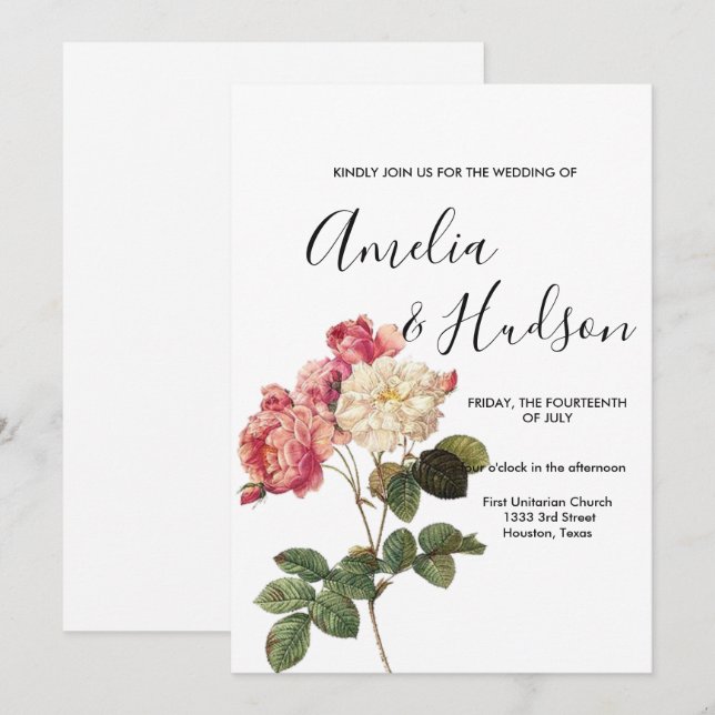 Elegant wedding invitation (Front/Back)