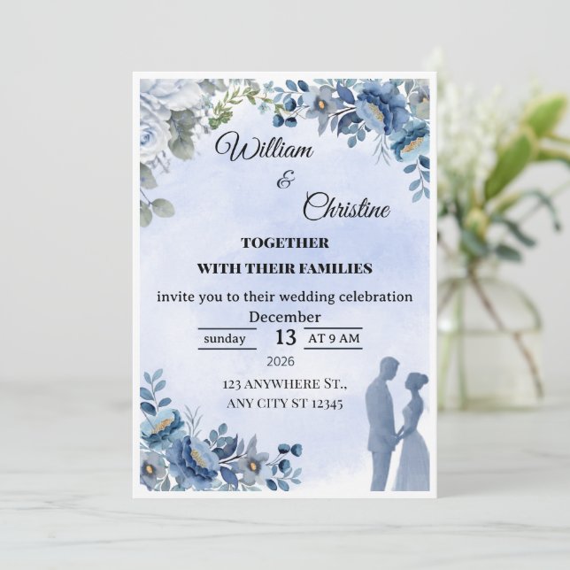 Elegant Wedding Invitation (Standing Front)