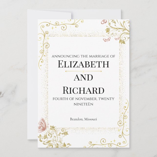 Elegant Wedding Invitation (Front)