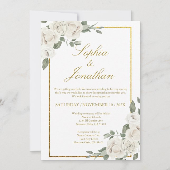 Elegant Wedding Invitation  (Front)