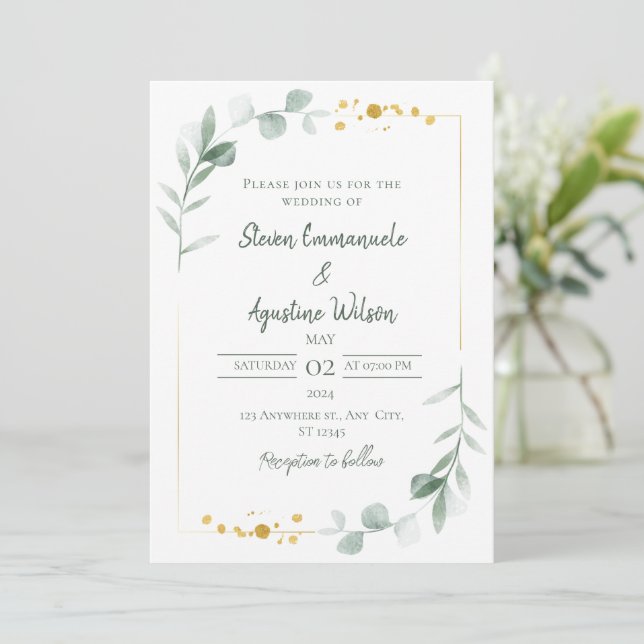 Elegant Wedding Invitation (Standing Front)