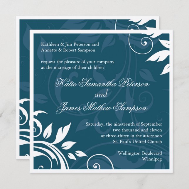 Elegant Wedding Invitation (Front/Back)