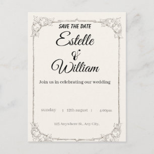Elegant Wedding Invitation – A Modern Touch for Yo Postcard