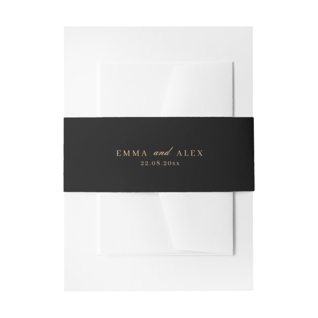 Elegant Wedding Invitation Belly Band (Front Example)