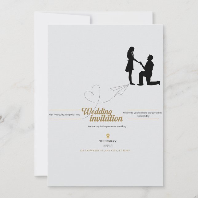 Elegant Wedding Invitation Card (Front)