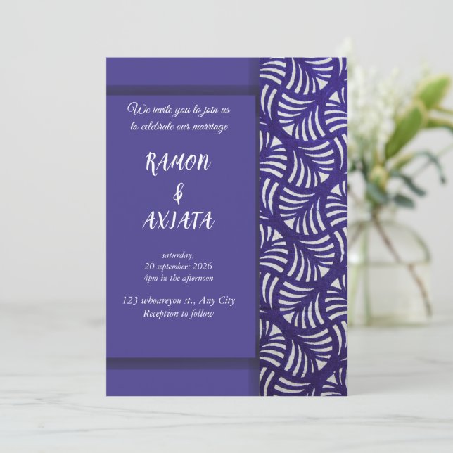 Elegant Wedding Invitation Card (Standing Front)