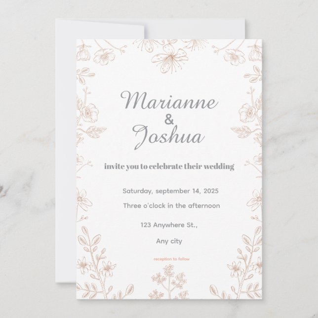 Elegant Wedding Invitation Card  (Front)