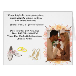 Elegant Wedding Invitation Card   add name & photo