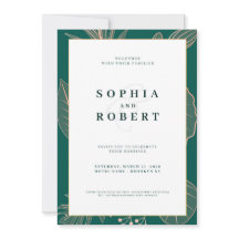 Elegant wedding invitation card with nature concep