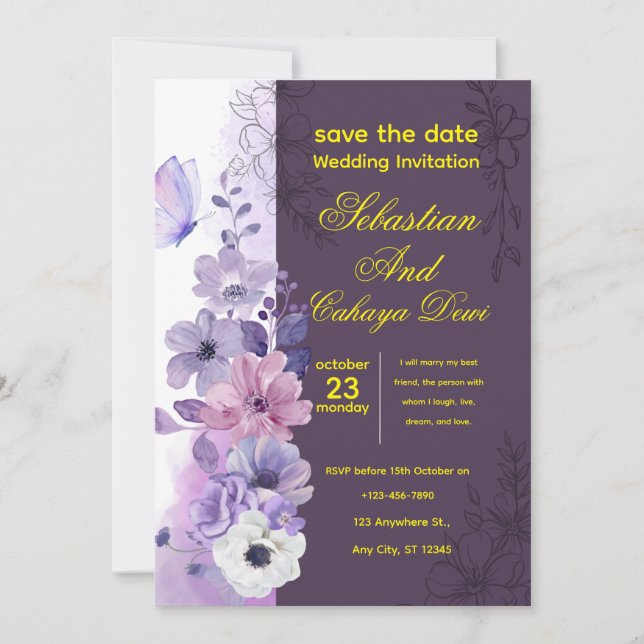 Elegant Wedding Invitation – Classic & Romantic Ce (Front)
