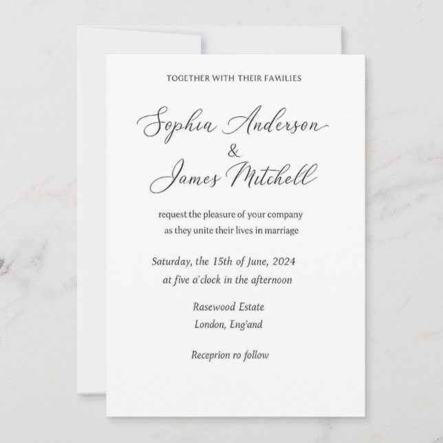Elegant Wedding Invitation Cover | Romantic Floral (Front)