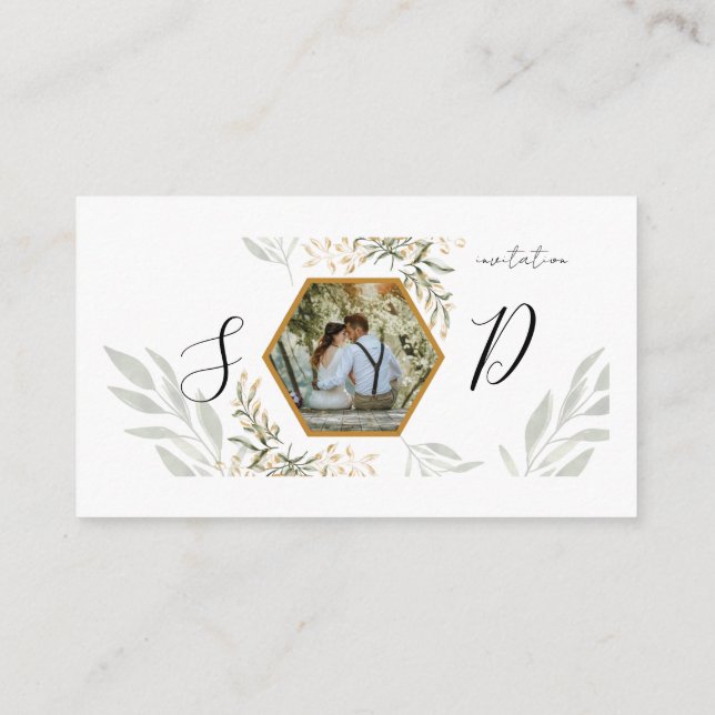 Elegant wedding invitation designed to celebrate l (Back)