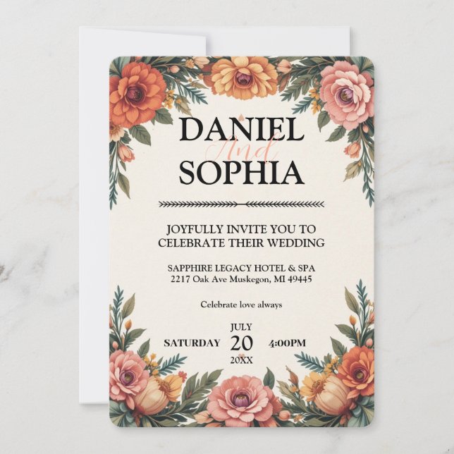 Elegant Wedding Invitation Designs  (Front)