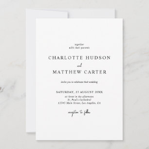 Elegant Wedding Invitation   Details on Back
