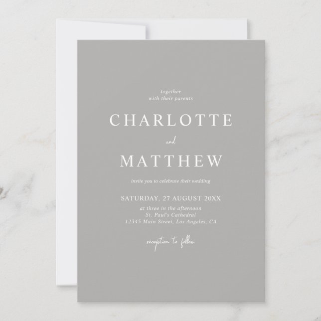 Elegant Wedding Invitation | Details on Back (Front)