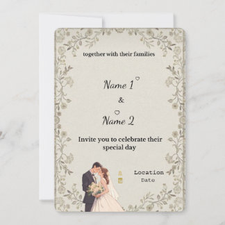 Elegant Wedding Invitation | Editable template 