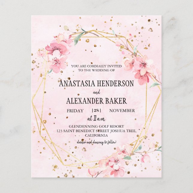 Elegant wedding invitation. Flyer (Front)