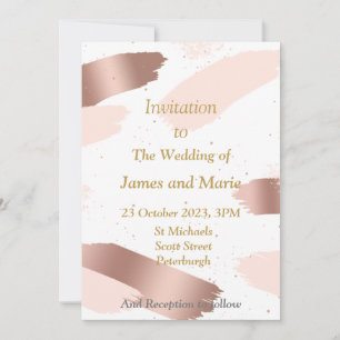 Elegant Wedding Invitation, pink splash Invitation