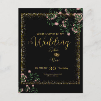 Elegant Wedding Invitation Postcard