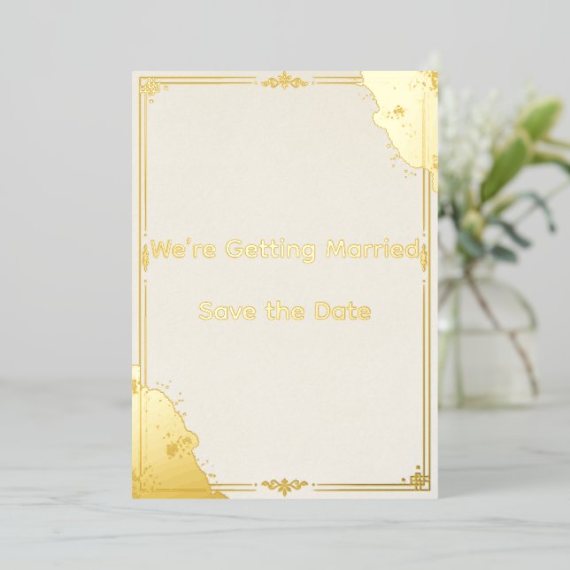 Elegant Wedding Invitation | Save the Date Minimal (Standing Front)