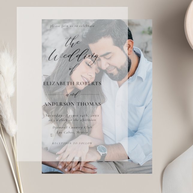 Elegant Wedding Invitation Sheer Overlay Vellum (Creator Uploaded)