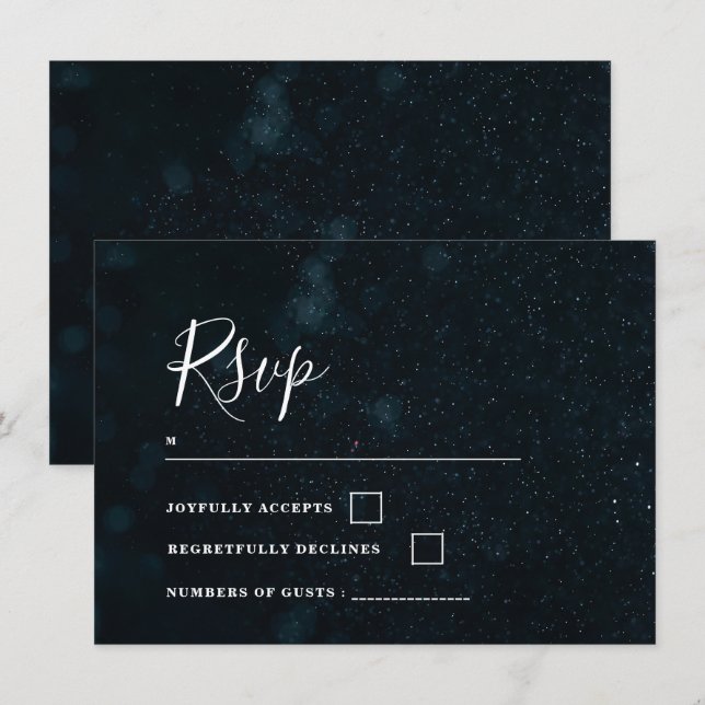 Elegant Wedding Invitation starry night Rsvp Card (Front/Back)